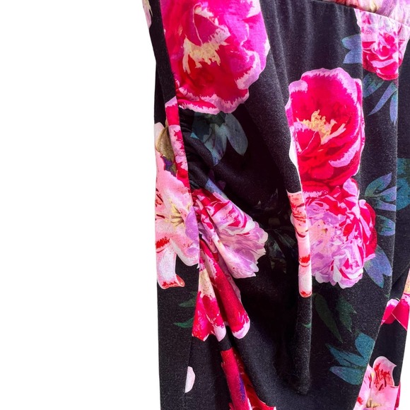 ASOS Maternity Rose Print Bodycon Dress Size 4 - Scoop Neck, 3/4 Sleeve, Stretch - Picture 8 of 16